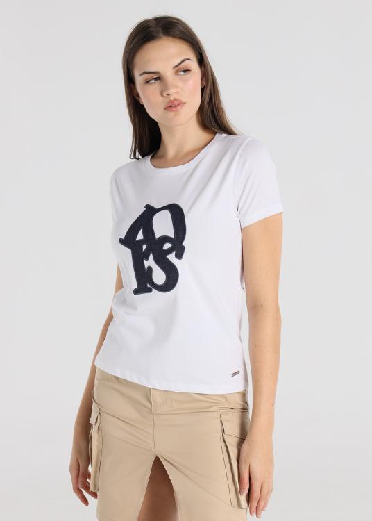 Lois Jeans T-shirt - Application Logo En Denim à Manches Courtes