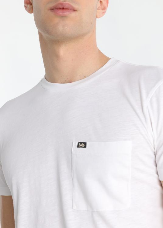 Lois Jeans T-shirt Basique - Manches Courtes Col Rond Avec Poche Poitrine