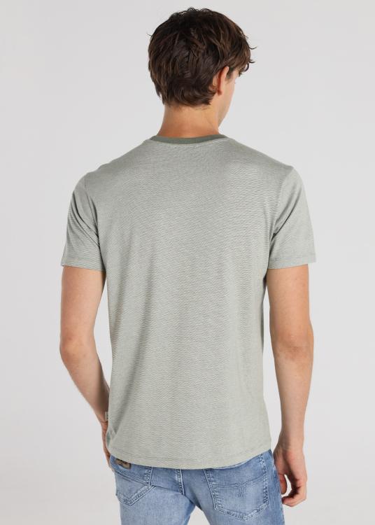 Lois Jeans T-shirt Basique Texture Tissée - Manches Courtes Avec Logo Lois Brodé