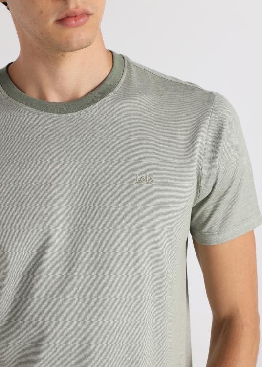 Lois Jeans T-shirt Basique Texture Tissée - Manches Courtes Avec Logo Lois Brodé