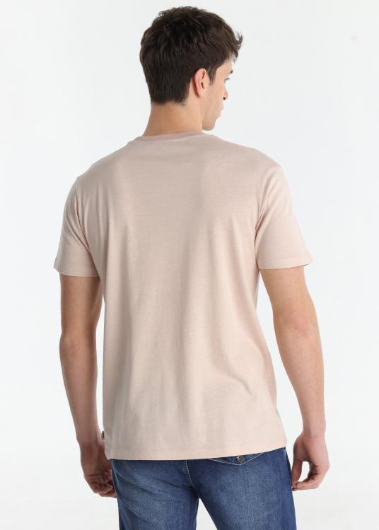 Lois Jeans T-shirt Basique Texture Tissée - Manches Courtes Avec Logo Lois Brodé