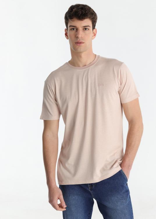 lois jeans T-shirt basique texture tissée - Manches courtes avec logo Lois brodé