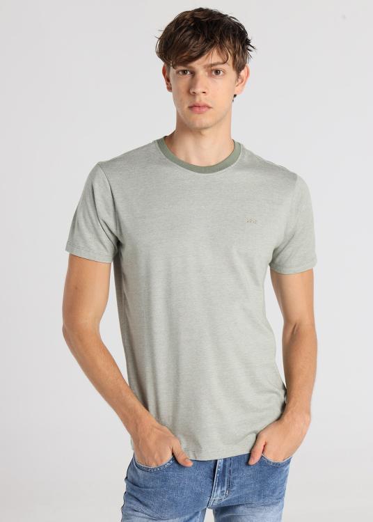 Lois Jeans T-shirt Basique Texture Tissée - Manches Courtes Avec Logo Lois Brodé