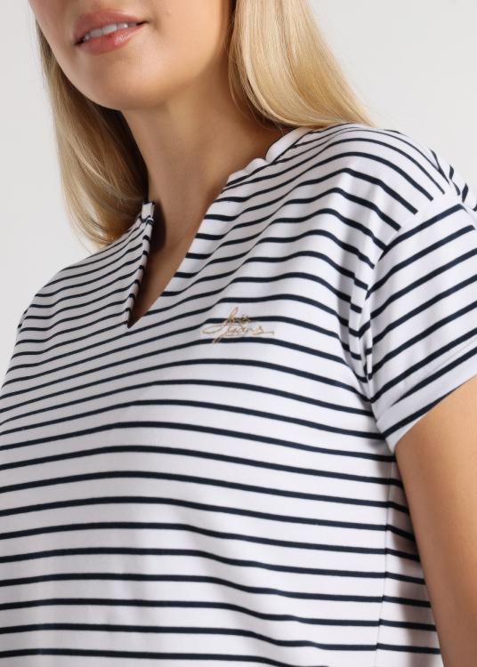 Lois Jeans T-shirt - Imprimé Rayé Manches Courtes Avec Encolure V