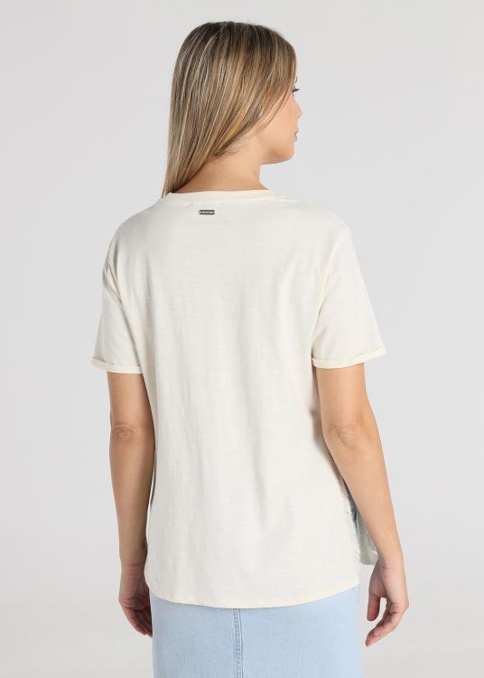 Lois Jeans T-shirt - Manche Courte Avec Ouverture à Franges Sur Les Côtés