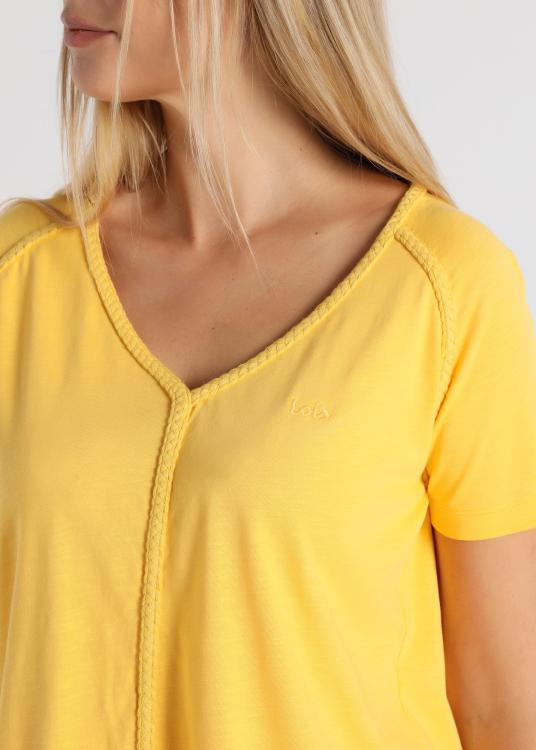 Lois Jeans T-shirt - Manches Courtes Avec Décolleté Détail Tressé