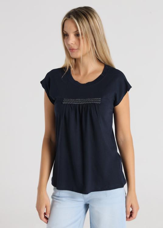 Lois Jeans T-shirt - Manches Courtes Avec Détail élastique Sur La Poitrine