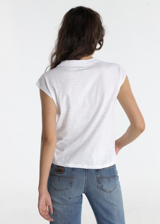Lois Jeans T-shirt - Manches Courtes Avec Détail élastique Sur La Poitrine