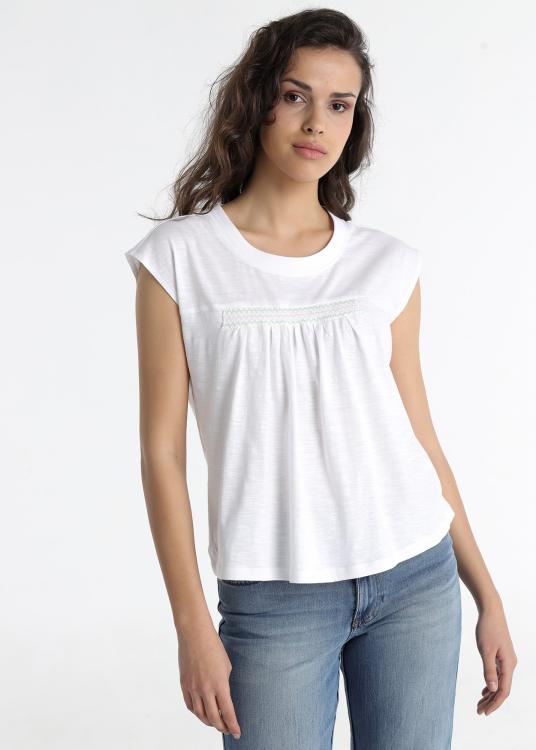 lois jeans T-shirt - Manches courtes avec détail élastique sur la poitrine