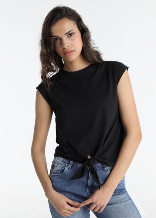 Lois Jeans T-shirt - Manches Courtes Avec Détail Nœud
