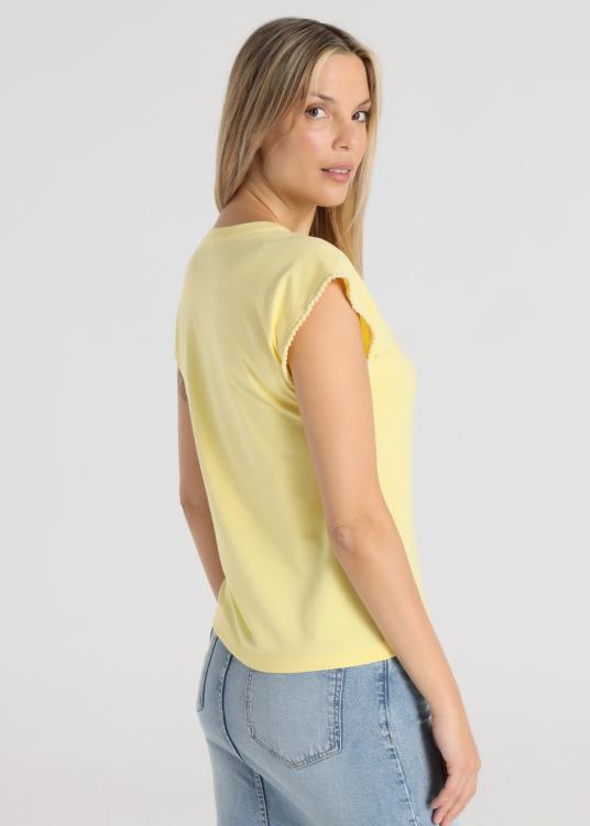 Lois Jeans T-shirt - Manches Courtes Avec Finitions En Raphia