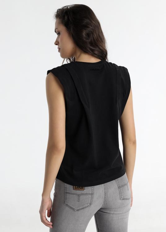 Lois Jeans T-shirt - Manches Courtes Avec Plis Sur Les épaules