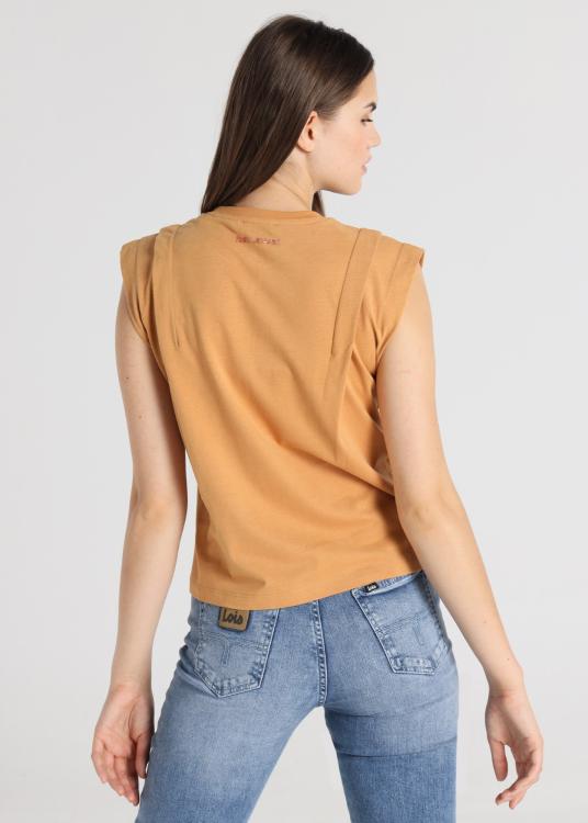 Lois Jeans T-shirt - Manches Courtes Avec Plis Sur Les épaules