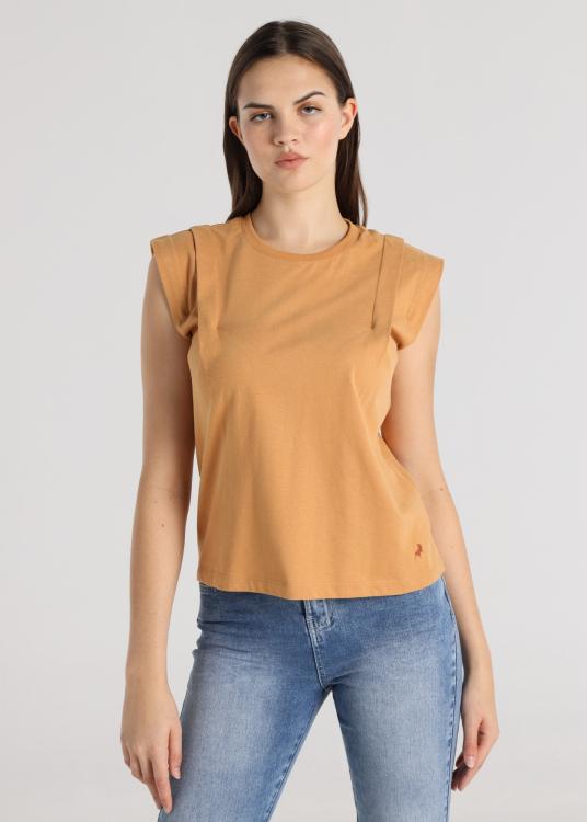 lois jeans T-shirt - Manches courtes avec plis sur les épaules