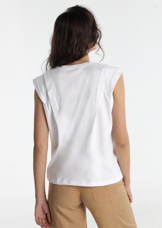 Lois Jeans T-shirt - Manches Courtes Avec Plis Sur Les épaules