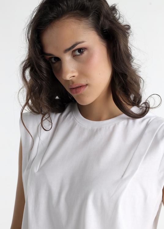 Lois Jeans T-shirt - Manches Courtes Avec Plis Sur Les épaules