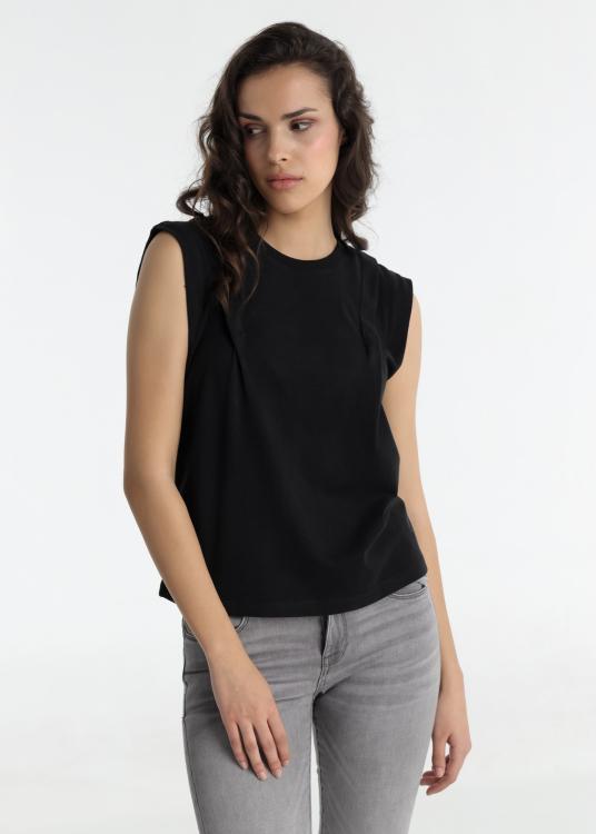 lois jeans T-shirt - Manches courtes avec plis sur les épaules