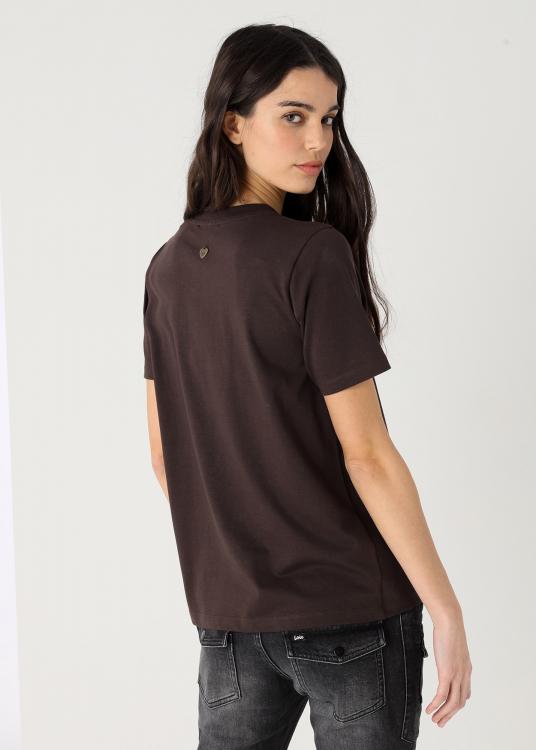 Lois Jeans T-shirt Manches Courtes Col Rond Graphic Détails Bijoux