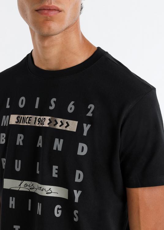 Lois Jeans T-shirt Manches Courtes Graphique Slogan