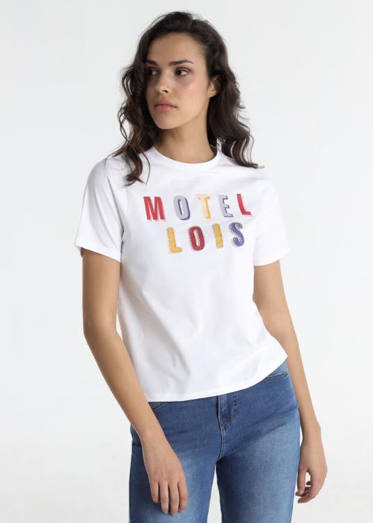 lois jeans T-shirt - Manches courtes graphiques lettres multicolores