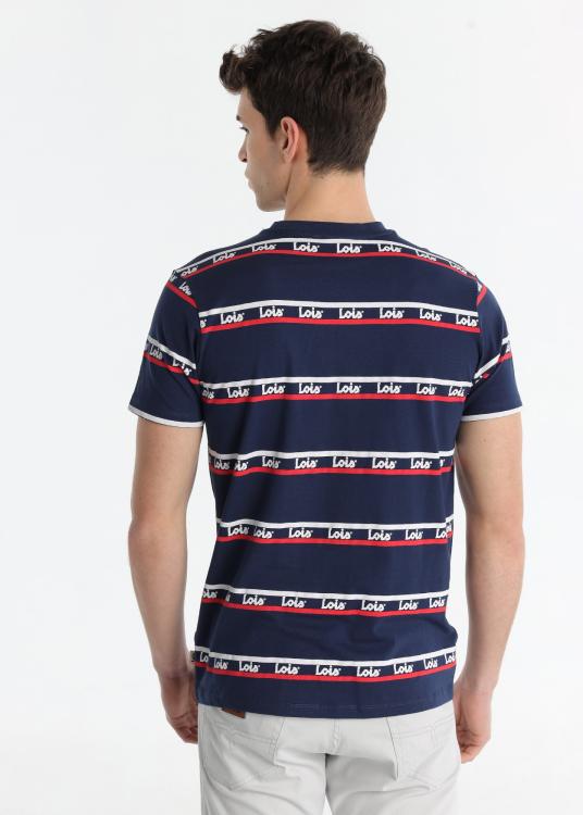 Lois Jeans T-shirt Manches Courtes - Rayures Logo Imprimé