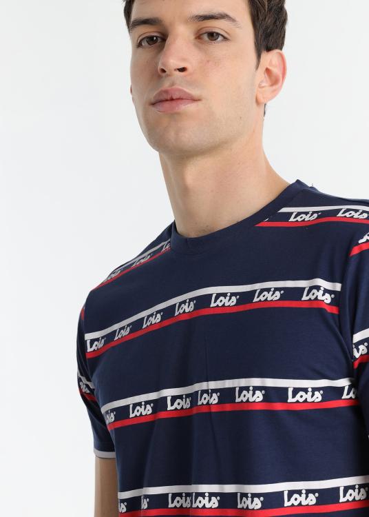 lois jeans T-shirt manches courtes - Rayures logo imprimé