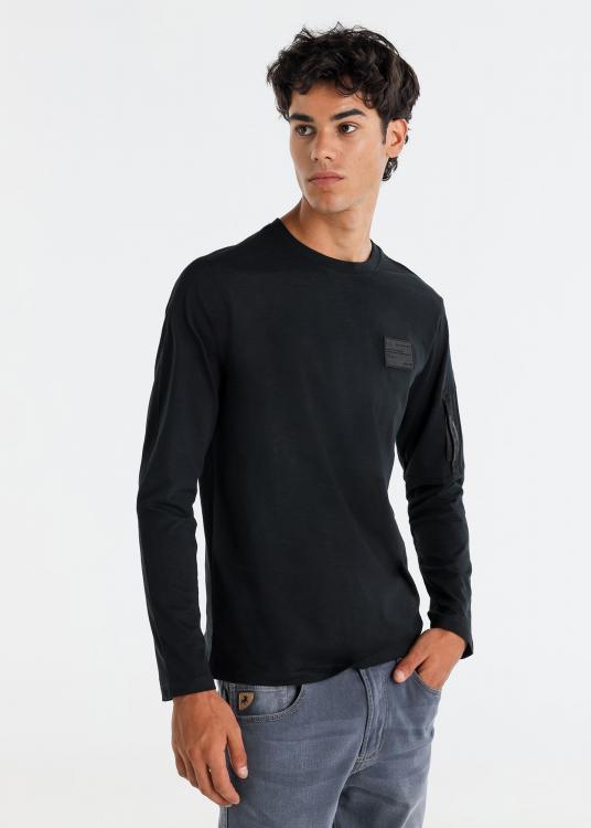 lois jeans T-shirt manches longues avec poche zippé