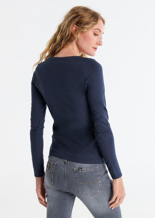 Lois Jeans T-shirt Manches Longues Encolure Dégagée