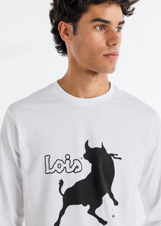 Lois Jeans T-shirt Manches Longues Graphique Vintage Lois