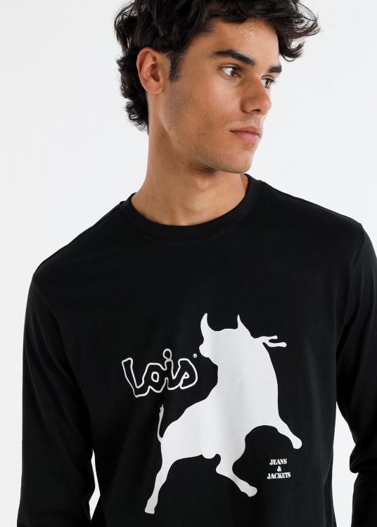 Lois Jeans T-shirt Manches Longues Graphique Vintage Lois