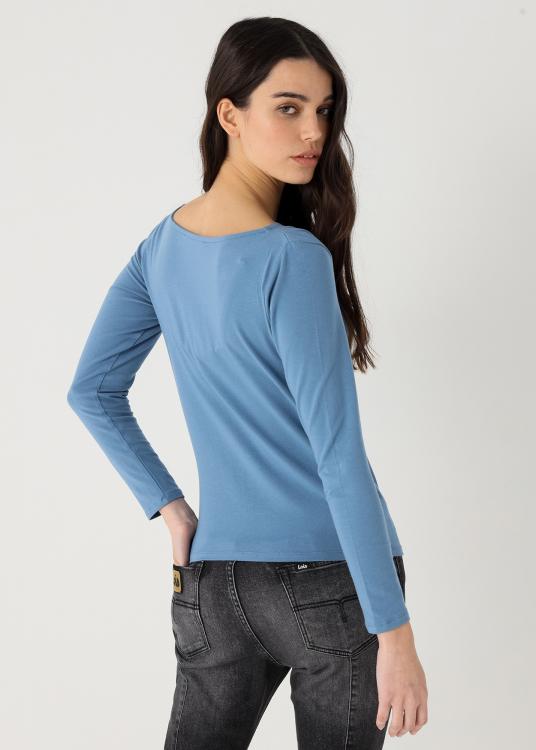 Lois Jeans T-shirt Manches Longues Plis à L'épaule Graphique Western