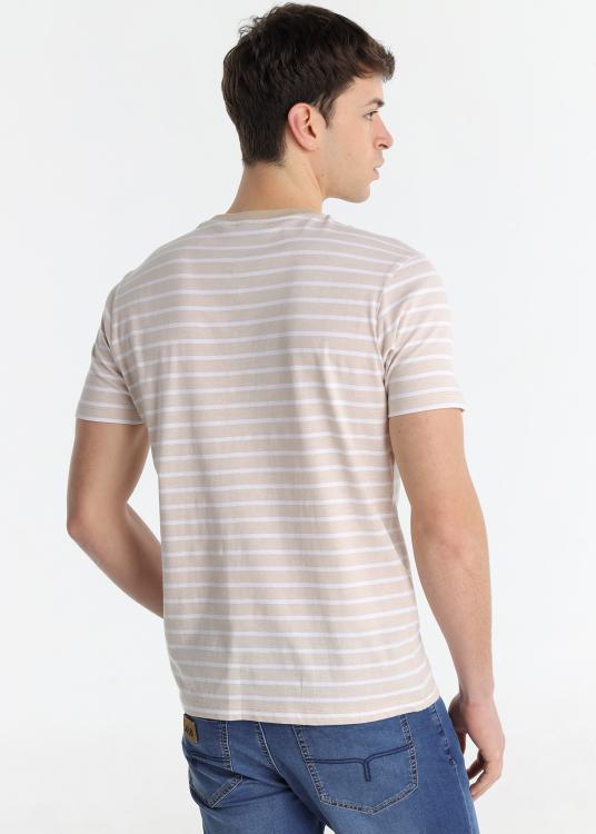 Lois Jeans T-shirt Rayé - Manches Courtes Avec Logo Brodé Sur La Poitrine