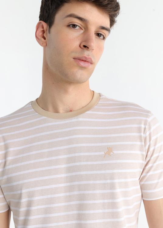 Lois Jeans T-shirt Rayé - Manches Courtes Avec Logo Brodé Sur La Poitrine