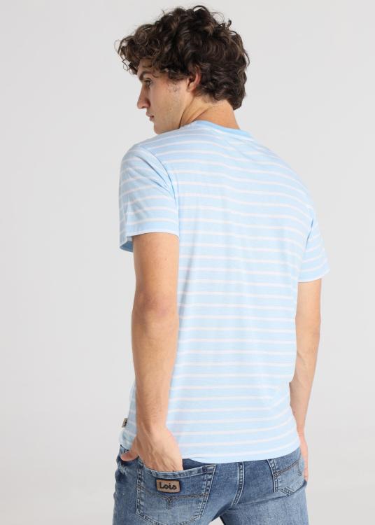 Lois Jeans T-shirt Rayé - Manches Courtes Avec Logo Brodé Sur La Poitrine