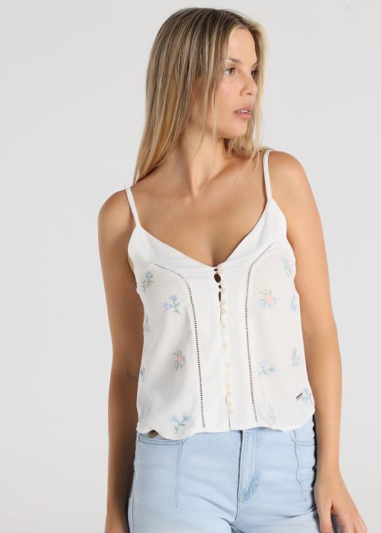 lois jeans Top - Bretelles boutonnées brodées Freedom