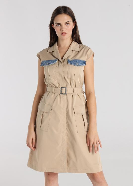 Lois Jeans Vestio Midi - Coupe Trench Manches Courtes