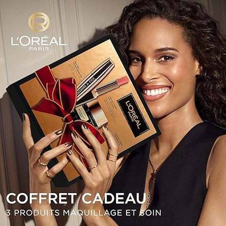 L'oréal Paris Coffret Cadeau Femme – Crème Anti-Rides + Mascara Noir + Rouge à Lèvres