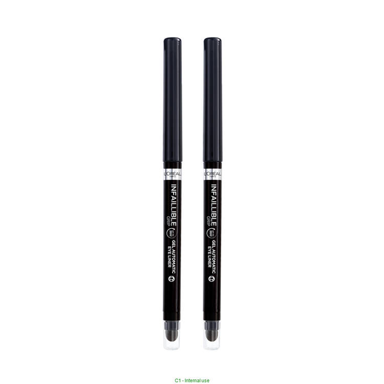 l'oréal paris Lot de 2 – Eyeliner Infaillible Intense Noir - waterproof et tenue jusqu'à 36H