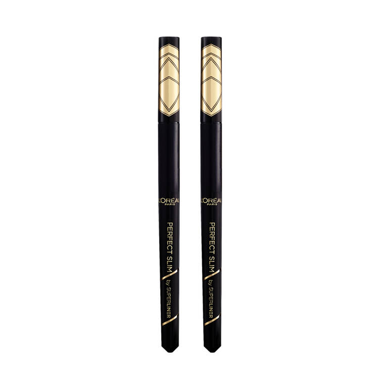 l'oréal paris Lot de 2 – Eyeliner Précision Waterproof Super Liner Perfect Slim Intense Noir 01