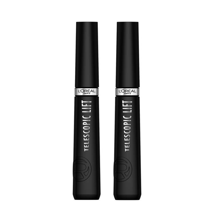 l'oréal paris Lot de 2 – Mascara Telescopic Lift Noir - Volume et Longueur +5mm