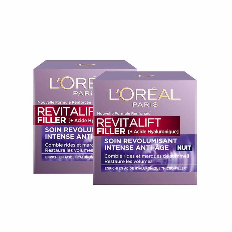 l'oréal paris Lot de 2 - Revitalift Filler [+ Acide Hyaluronique] Nuit