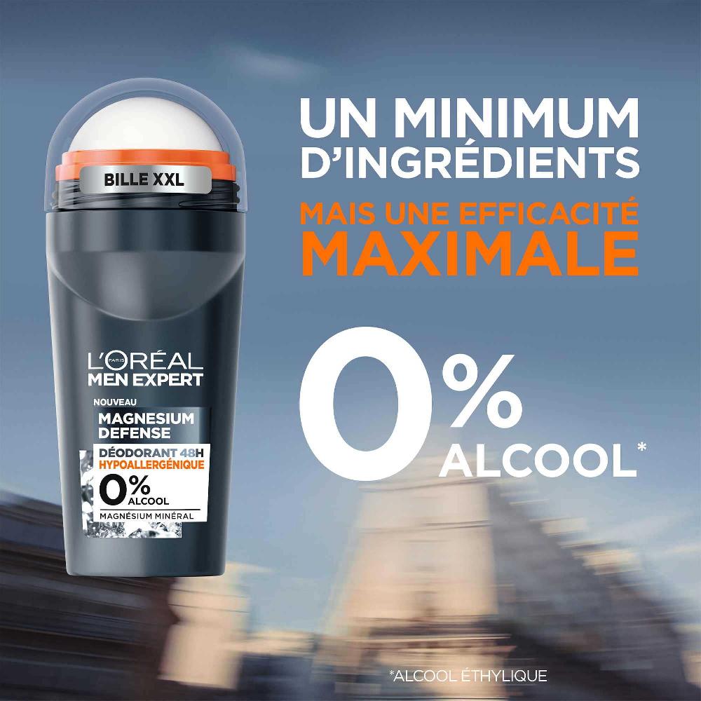 L'oréal Paris Magnesium Defense Déodorant Bille 48H Hypoallergénique