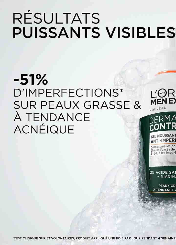 L'oréal Paris Men Expert Derma Control Gel Moussant Purifiant Anti-Imperfections Acide Salicylique