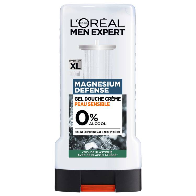 l'oréal paris Men Expert Magnesium Defense Gel Douche Crème Peau Sensible 0%