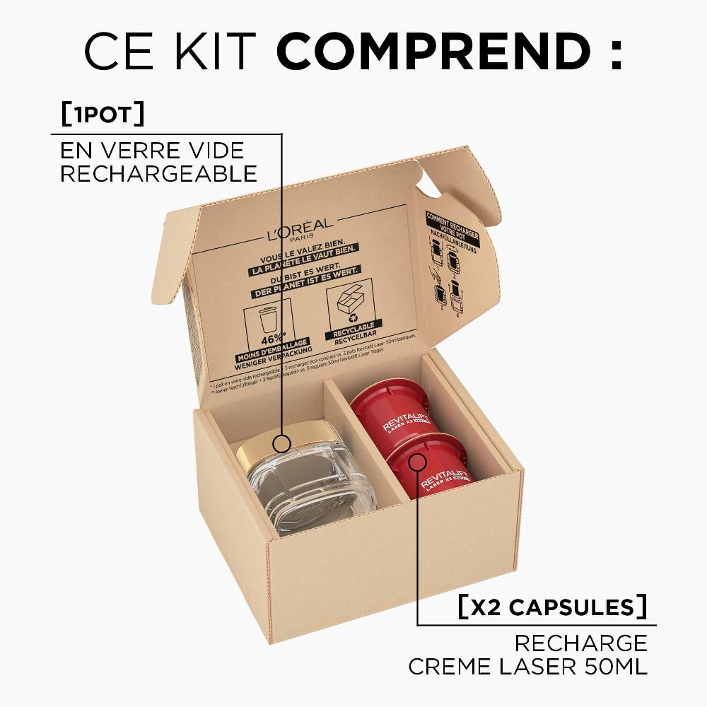 L'oréal Paris Revitalift Laser - Kit De Découverte 2 Crèmes Rechargeable Anti-Âge À L'Acide Hyaluronique