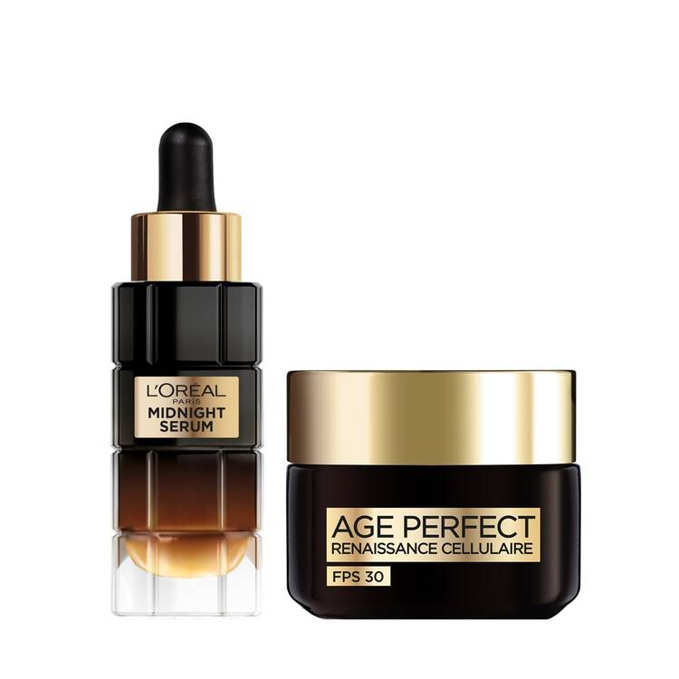l'oréal paris Routine Renaissance Cellulaire - Crème de Jour SPF Age Perfect + Sérum Nuit Midnight