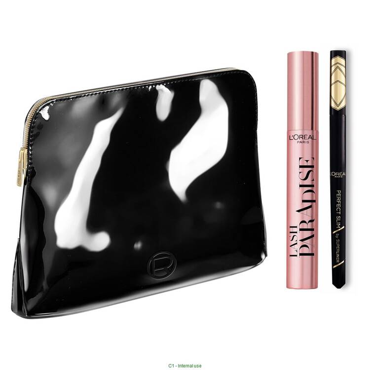 l'oréal paris Trousse Femme - Mascara Lash Paradise Noir Intense + Eyeliner Perfect Slim Noir