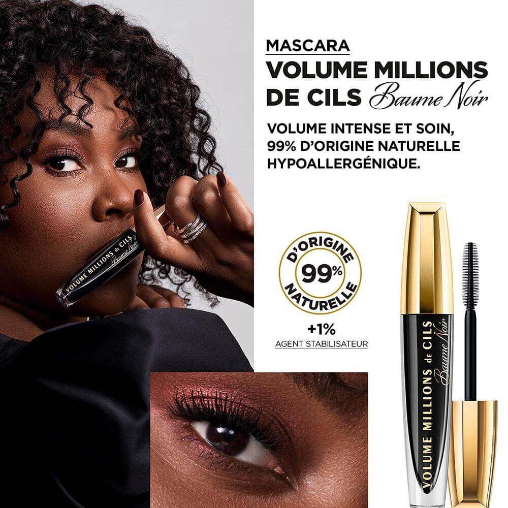 L'oréal Paris Trousse Femme - Mascara Volume Millions De Cils Baume Noir + Eyeliner Perfect Slim Noir