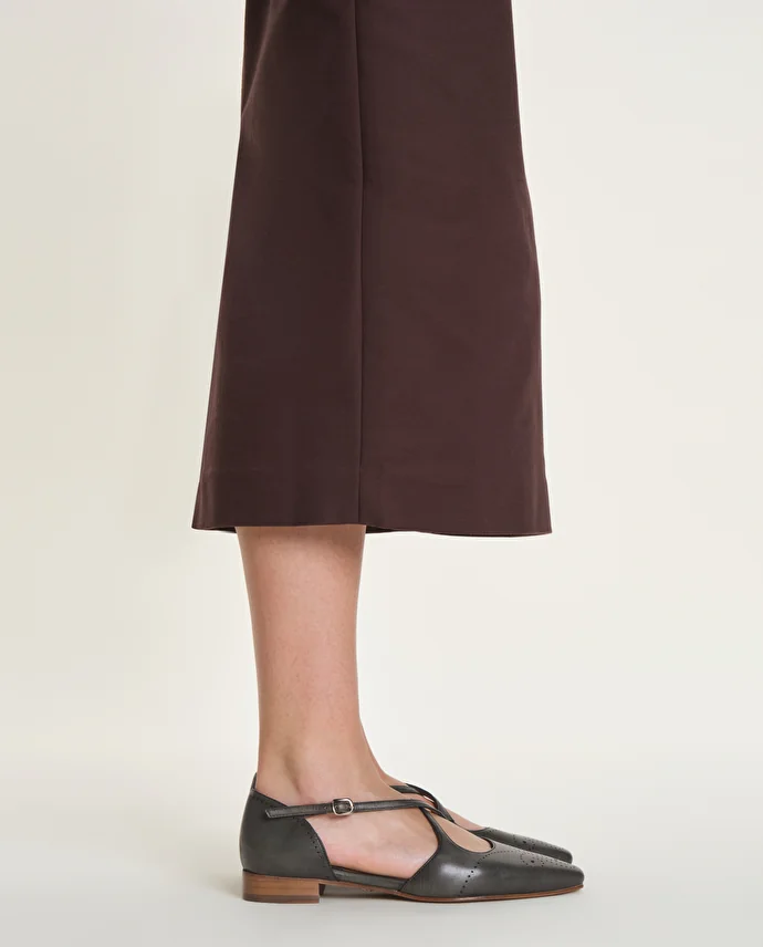 lottusse Ballerine avec boucles Smithson Cuir de Veau Vert