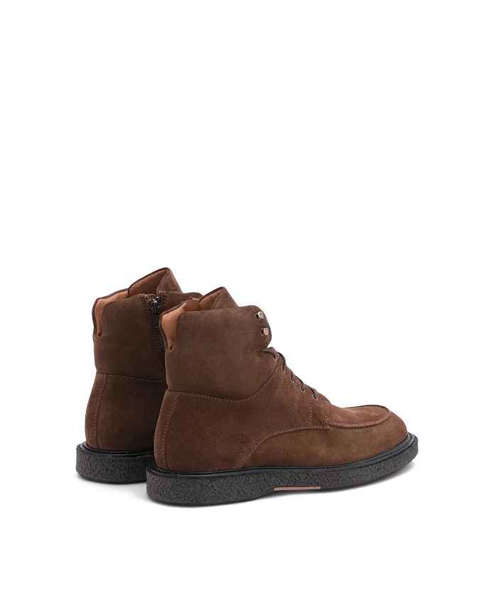 Lottusse Bottes En Daim De Vachette Avec Fermeture éclair Marron